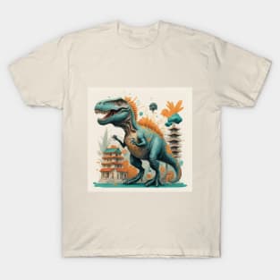 Dinosaur pastel colours digital painting T-Shirt